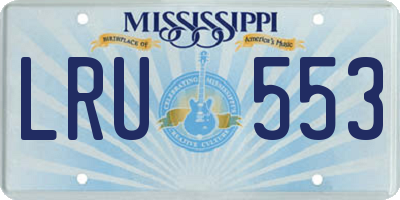 MS license plate LRU553