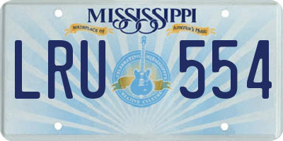 MS license plate LRU554