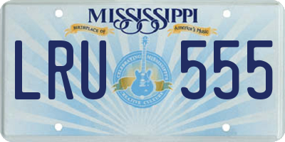 MS license plate LRU555
