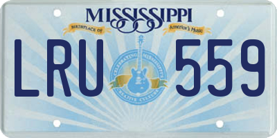 MS license plate LRU559