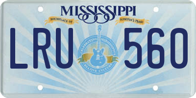 MS license plate LRU560