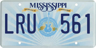MS license plate LRU561