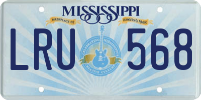 MS license plate LRU568