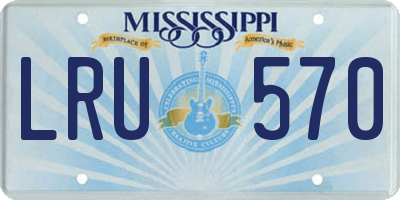 MS license plate LRU570