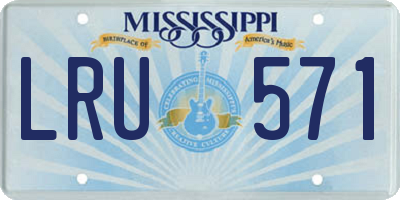 MS license plate LRU571