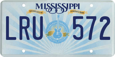 MS license plate LRU572