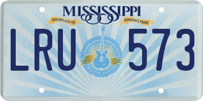 MS license plate LRU573