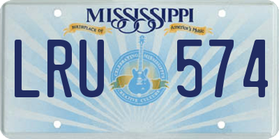 MS license plate LRU574