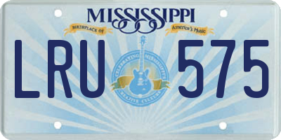 MS license plate LRU575