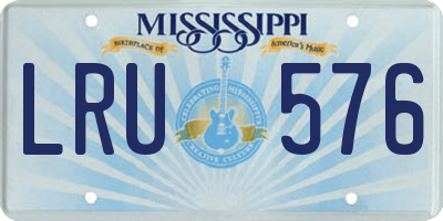 MS license plate LRU576