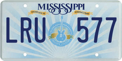 MS license plate LRU577