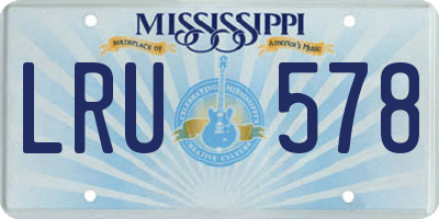MS license plate LRU578