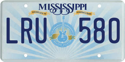 MS license plate LRU580
