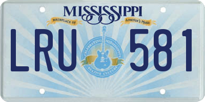MS license plate LRU581