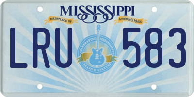 MS license plate LRU583