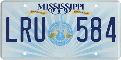 MS license plate LRU584