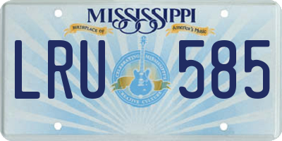 MS license plate LRU585