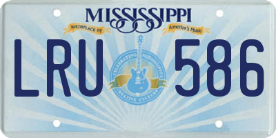 MS license plate LRU586