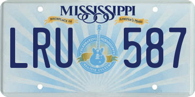 MS license plate LRU587