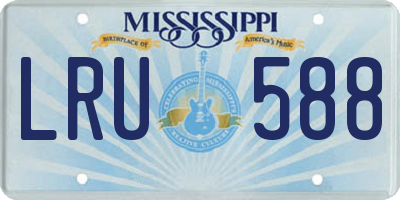MS license plate LRU588