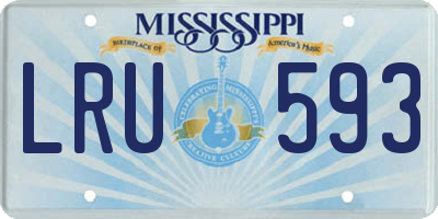 MS license plate LRU593