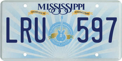 MS license plate LRU597