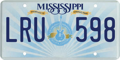 MS license plate LRU598