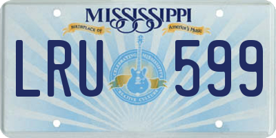 MS license plate LRU599