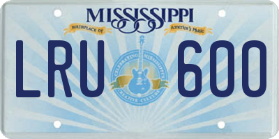 MS license plate LRU600