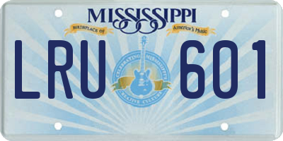 MS license plate LRU601