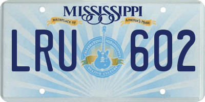 MS license plate LRU602