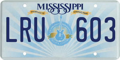 MS license plate LRU603