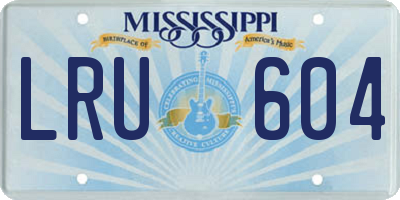 MS license plate LRU604