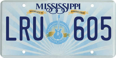 MS license plate LRU605