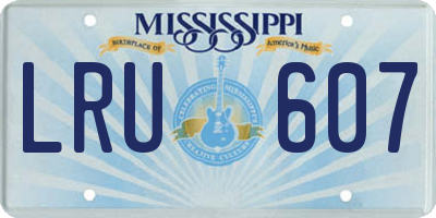 MS license plate LRU607