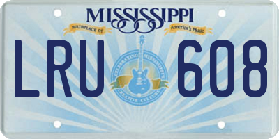MS license plate LRU608