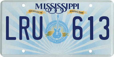 MS license plate LRU613