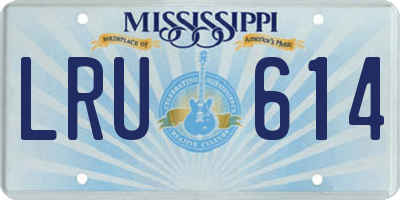 MS license plate LRU614