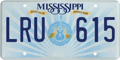 MS license plate LRU615