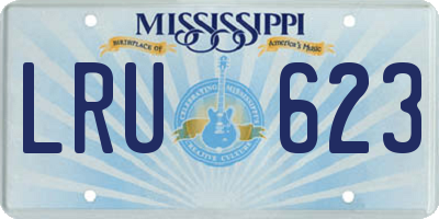 MS license plate LRU623