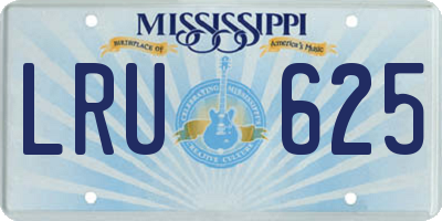MS license plate LRU625