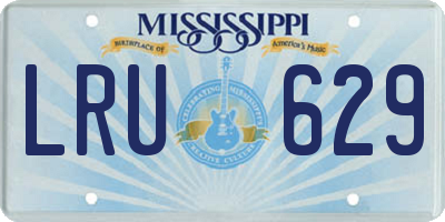 MS license plate LRU629