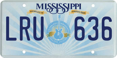 MS license plate LRU636