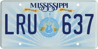 MS license plate LRU637