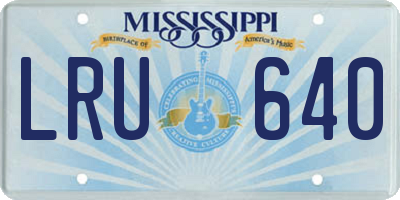 MS license plate LRU640