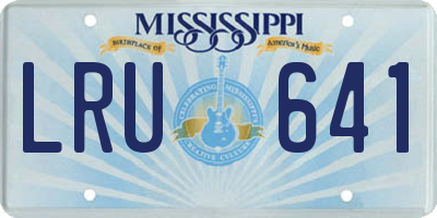 MS license plate LRU641
