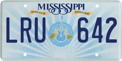 MS license plate LRU642