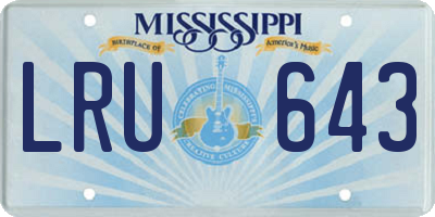 MS license plate LRU643
