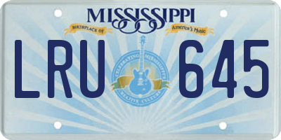 MS license plate LRU645