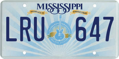 MS license plate LRU647